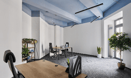 An office with designer renovations in the business center on Belorusskaya